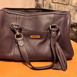 Coach Dark Purple Leather Satchel